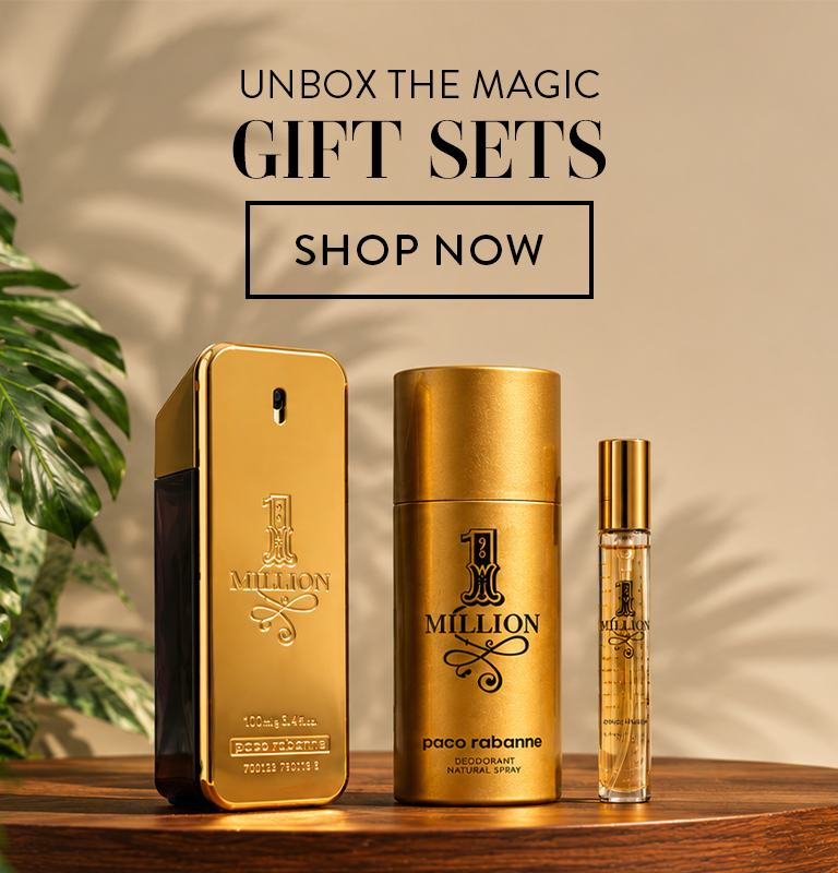 Unbox The Magic. Gift Sets. Shop Now button.